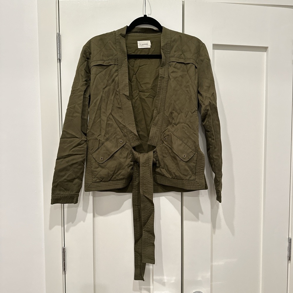 Army Green FLANNEL jacket sz 0